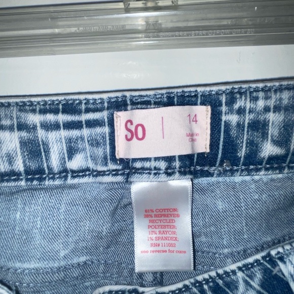 NWOT So Girls Bermuda Pinstripe Jean shorts - Picture 3 of 4